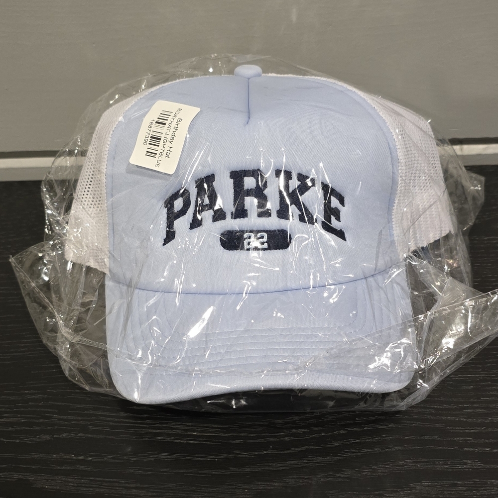 New Parke Birthday Hat  Sky Blue/White Mesh Hat 💙*SOLD OUT EVERYWHERE*💙
